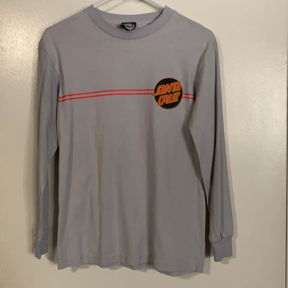 Mens long sleeve grey santa cruz shirt